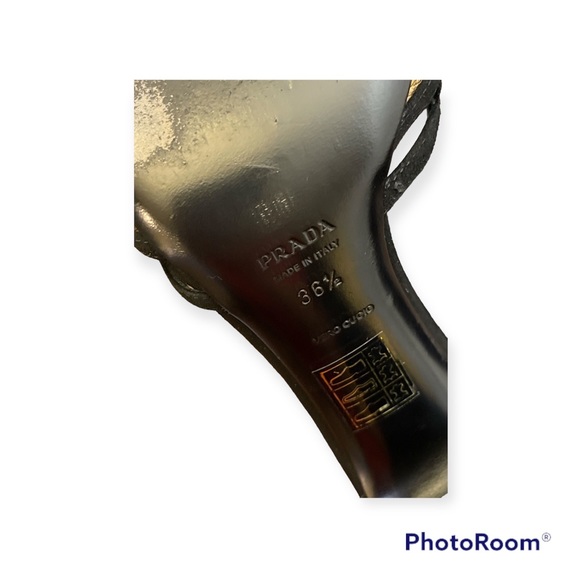 PRADA Leather Stiletto Pumps size 6.5 Velvet and Gold Authenticated - Picture 13 of 15